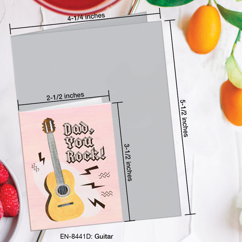 Guitar, Greeting Card (8441D), Enclosure, www.printedcanvas.com