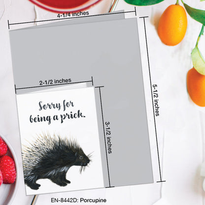 Porcupine, Greeting Card (8442D), Enclosure, www.printedcanvas.com