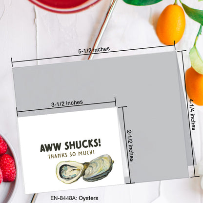 Oysters, Greeting Card (8448A), Enclosure Card, www.printedcanvas.com