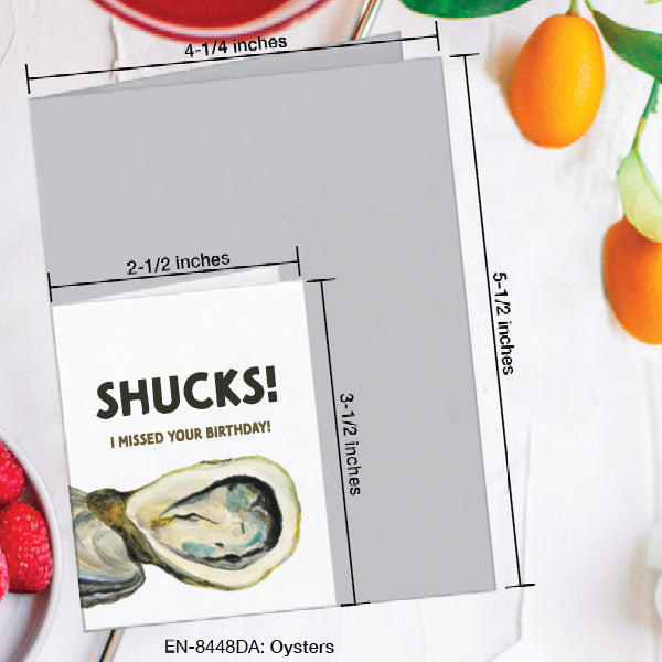 Oysters, Greeting Card (8448DA), Enclosure, www.printedcanvas.com