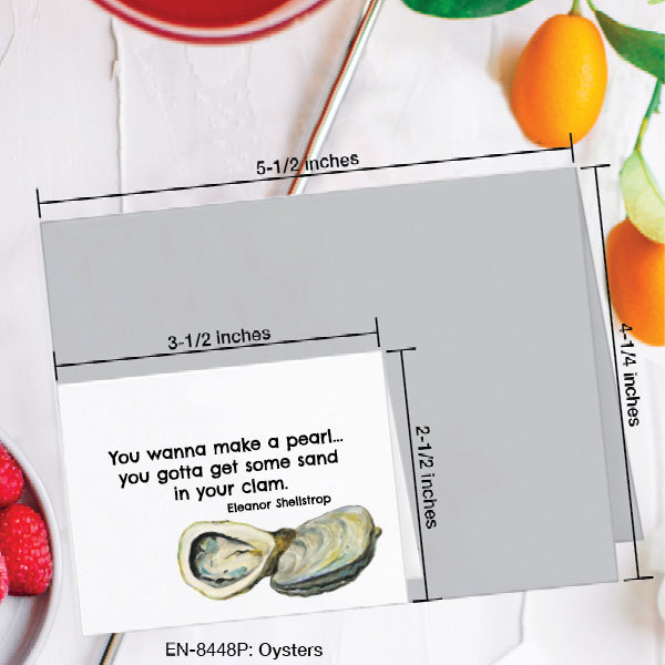 Oysters, Greeting Card (8448P), Enclosure, www.printedcanvas.com