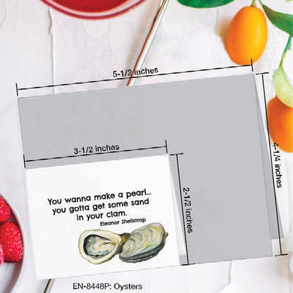 Oysters, Greeting Card (8448P), Enclosure, www.printedcanvas.com