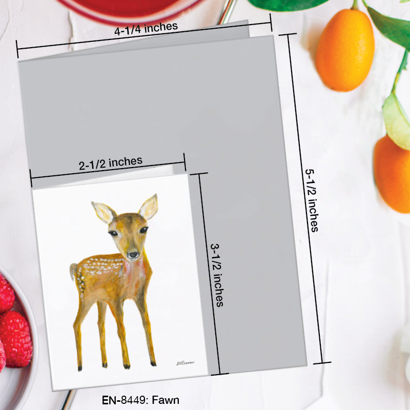Fawn, Greeting Card (8449A), Enclosure Card, www.printedcanvas.com