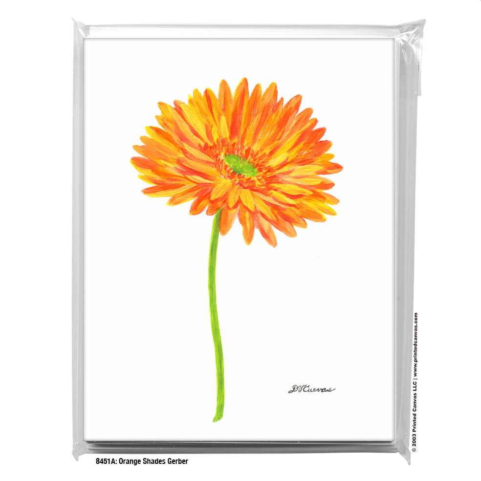 Orange Shades Gerber, Greeting Card (#8451A), 8-Pack, www.printedcanvas.com