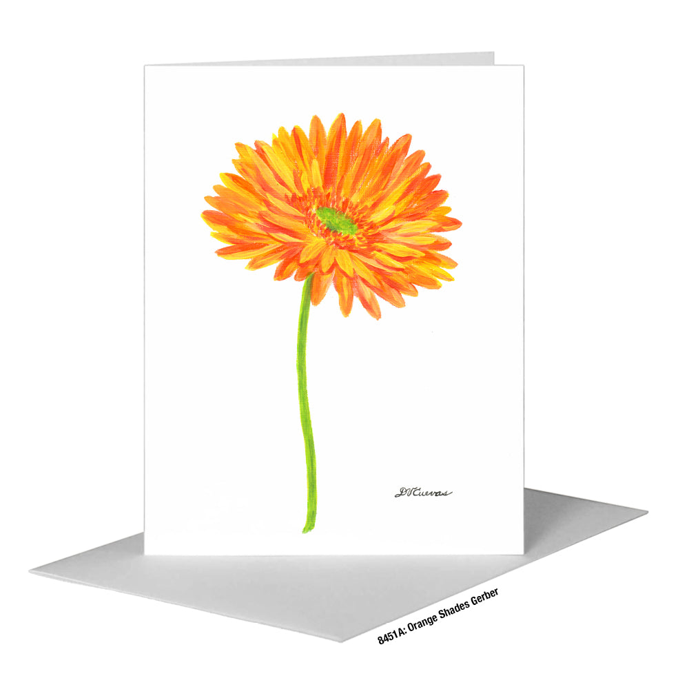 Orange Shades Gerber, Greeting Card (#8451A), A2 Card Front, www.printedcanvas.com
