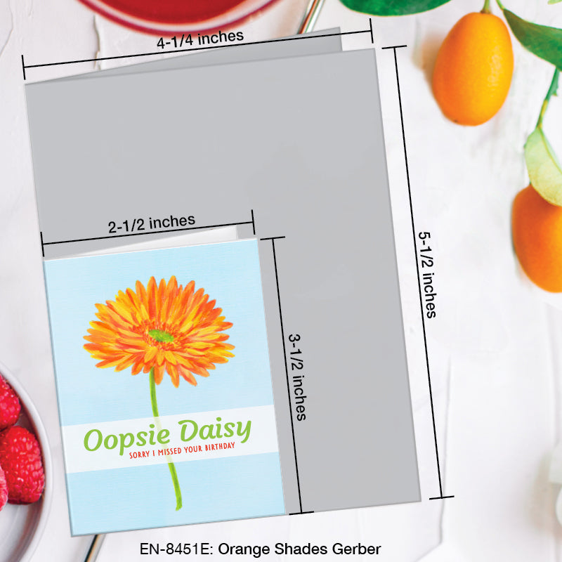 Orange Shades Gerber, Greeting Card (8451E), Enclosure, www.printedcanvas.com