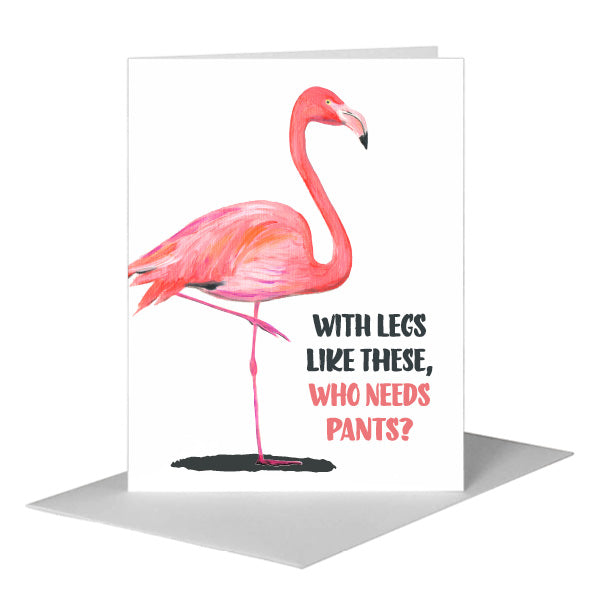 Flamingo, Greeting Card (#8452AA), A2 Card Front, www.printedcanvas.com