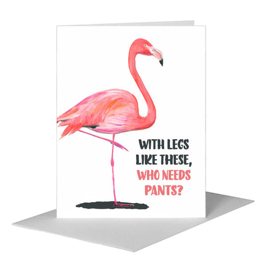 Flamingo, Greeting Card (#8452AA) A2 Card Front, www.printedcanvas.com