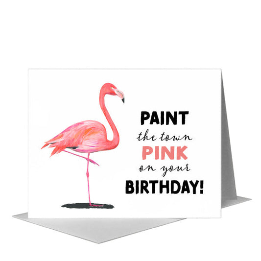 Flamingo, Greeting Card (#8452C) A2 Card Front, www.printedcanvas.com