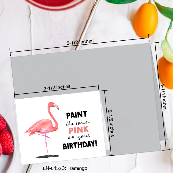 Flamingo, Greeting Card (8452C), Enclosure, www.printedcanvas.com