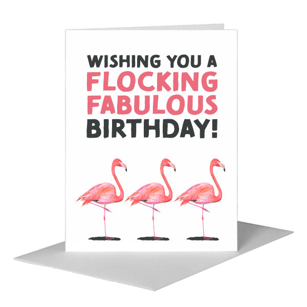 Flamingo, Greeting Card (#8452D), A2 Card Front, www.printedcanvas.com