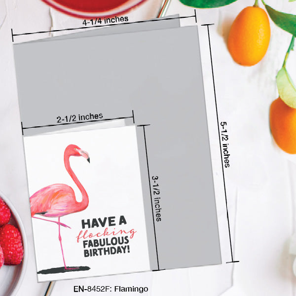 Flamingo, Greeting Card (8452F), Enclosure, www.printedcanvas.com