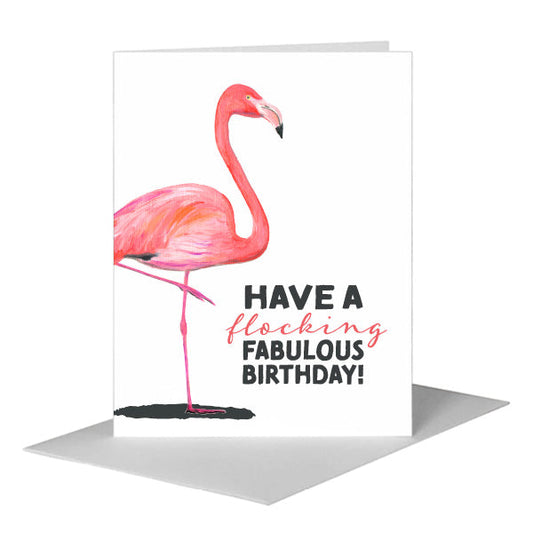 Flamingo, Greeting Card (#8452F) A2 Card Front, www.printedcanvas.com