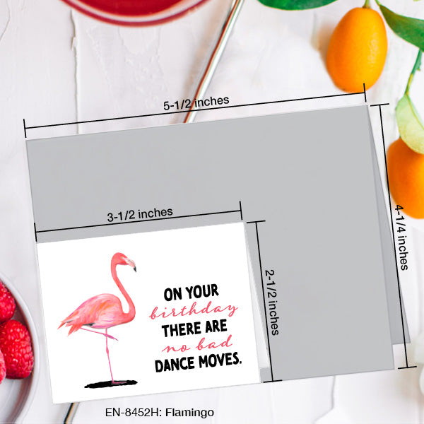 Flamingo, Greeting Card (8452H), Enclosure, www.printedcanvas.com