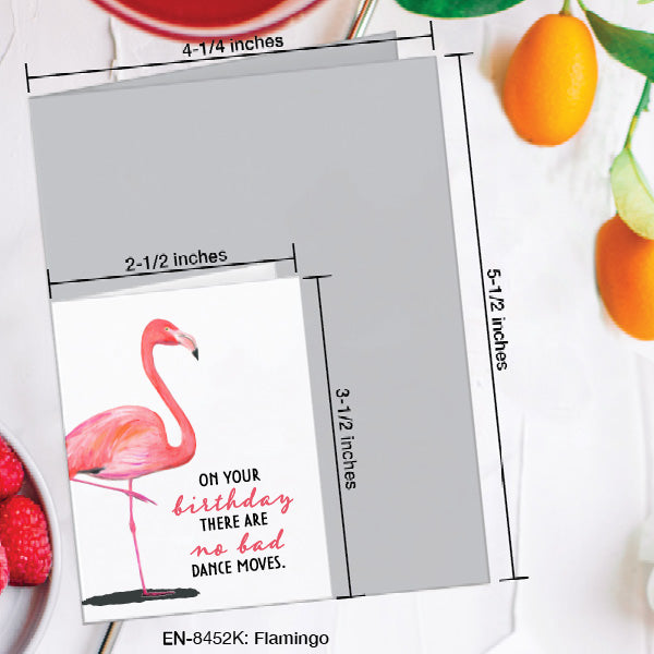 Flamingo, Greeting Card (8452K), Enclosure, www.printedcanvas.com