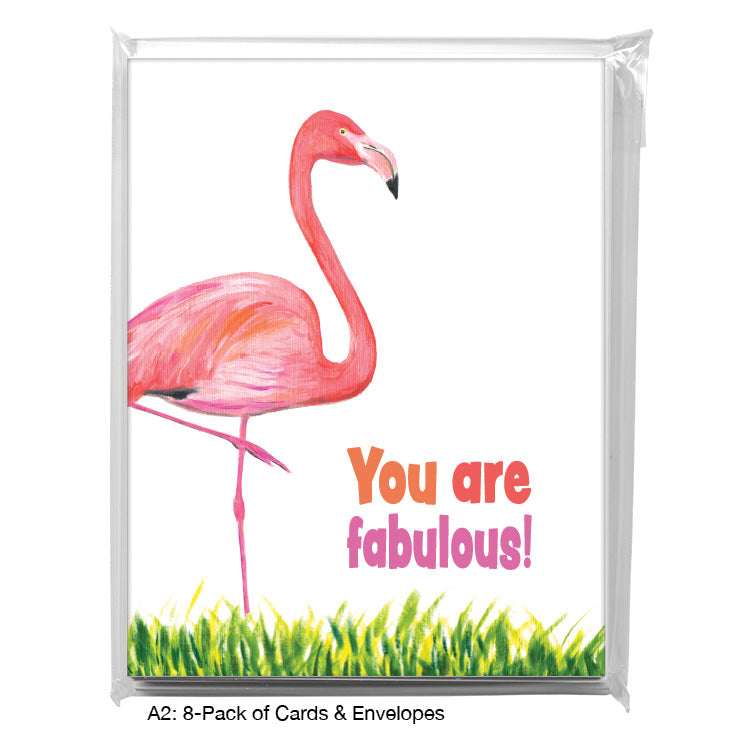 Flamingo, Greeting Card (8452P), A2 8-Pack, printedcanvas.com