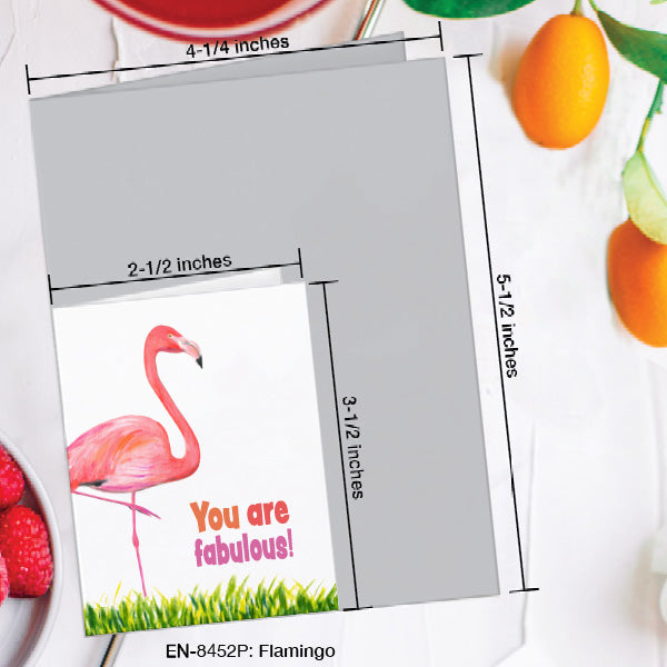 Flamingo, Greeting Card (8452P), Enclosure Card, www.printedcanvas.com