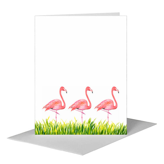 Flamingo, Greeting Card (#8452T) A2 Card Front, www.printedcanvas.com