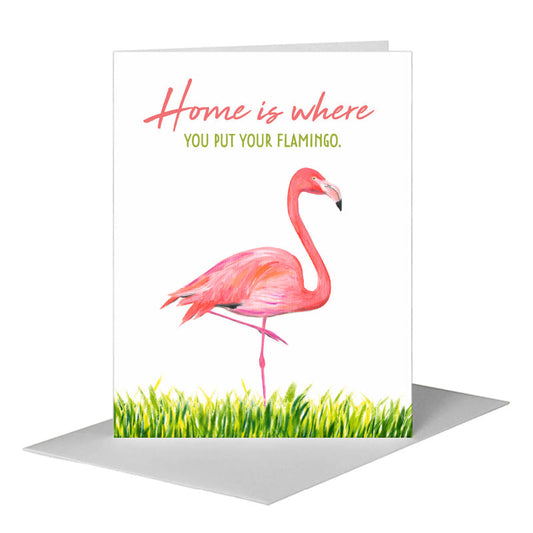 Flamingo, Greeting Card (#8452UA) A2 Card Front, www.printedcanvas.com