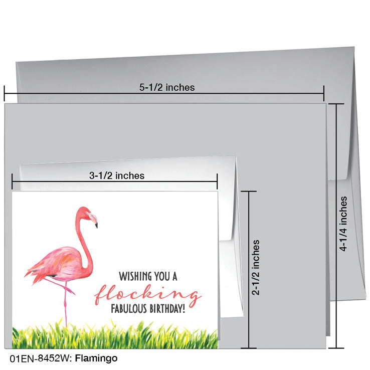 Flamingo, Greeting Card (8452W), Enclosure, printedcanvas.com