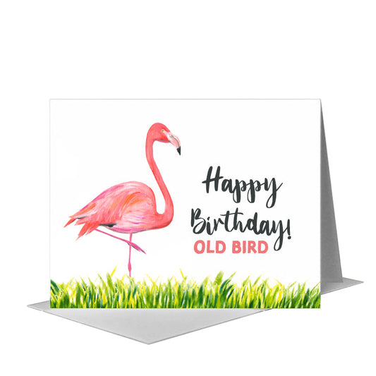 Flamingo, Greeting Card (#8452X) A2 Card Front, www.printedcanvas.com
