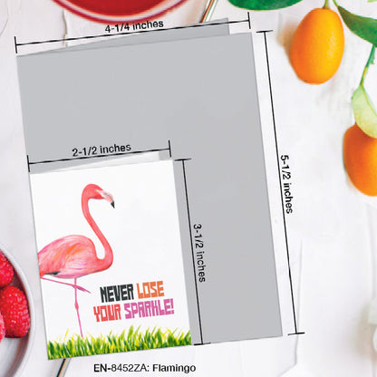 Flamingo, Greeting Card (8452ZA), Enclosure, www.printedcanvas.com