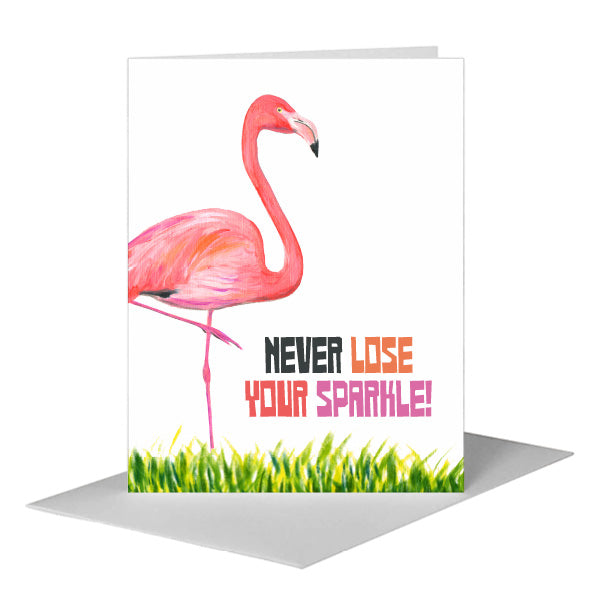 Flamingo, Greeting Card (#8452ZA) A2 Card Front, www.printedcanvas.com