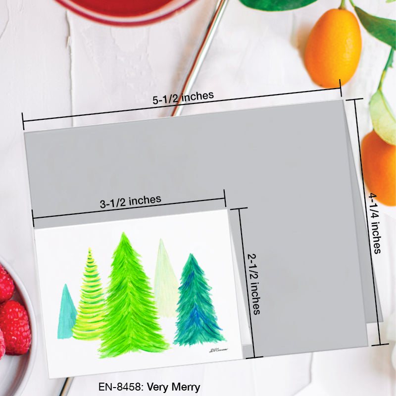 Very Merry, Greeting Card (8458A), Enclosure Card, www.printedcanvas.com