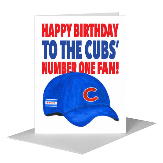 Cubs Hat, Greeting Card (#8461A) A2 Card Front, www.printedcanvas.com