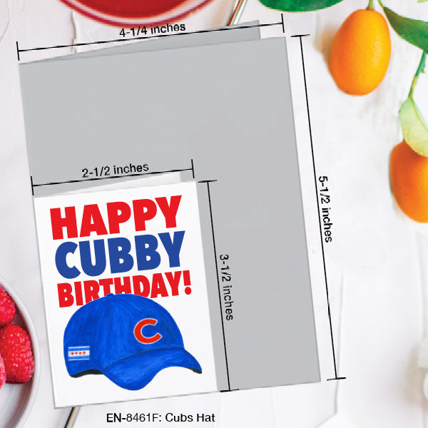 Cubs Hat, Greeting Card (8461F), Enclosure, www.printedcanvas.com