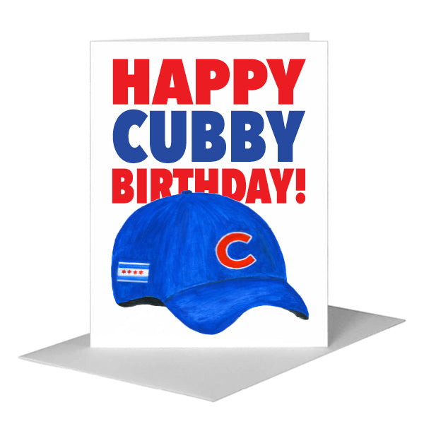 Cubs Hat, Greeting Card (#8461F) A2 Card Front, www.printedcanvas.com