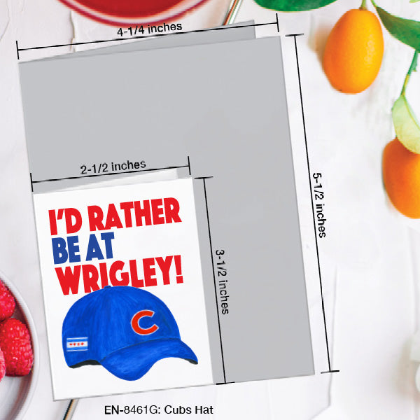 Cubs Hat, Greeting Card (8461G), Enclosure, www.printedcanvas.com