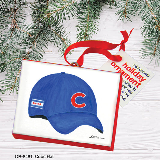 Cubs Hat, Ornament (OR-8461), Front, printedcanvas.com