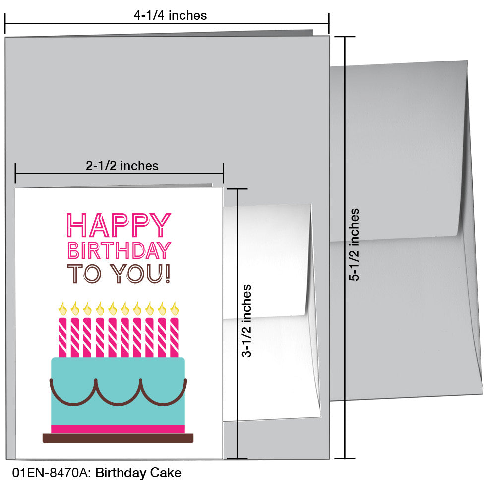 Birthday Cake, Greeting Card (8470A)