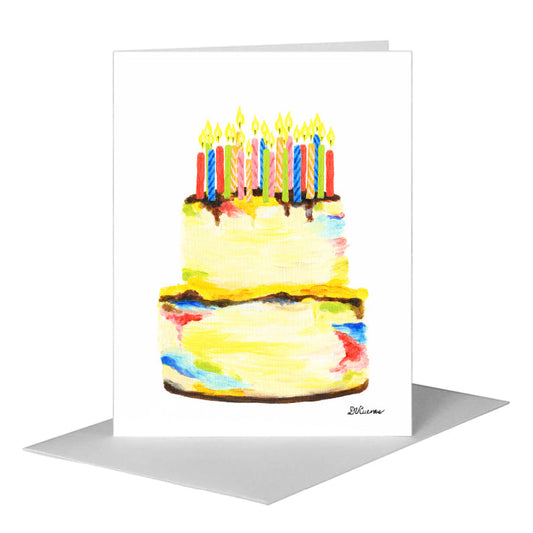 Birthday Cake, Greeting Card (#8470AB) A2 Card Front, www.printedcanvas.com