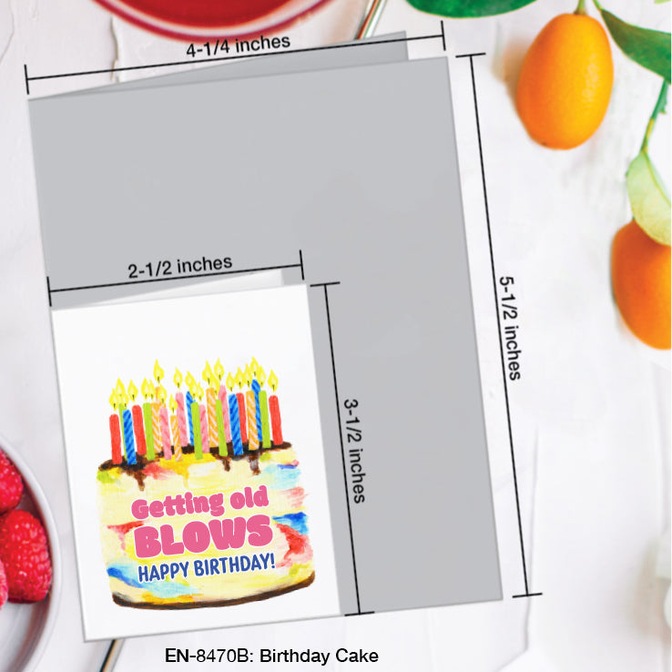 Birthday Cake, Greeting Card (#8470B)