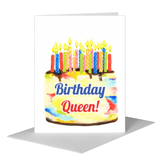 Birthday Cake, Greeting Card (#8470D) A2 Card Front, www.printedcanvas.com