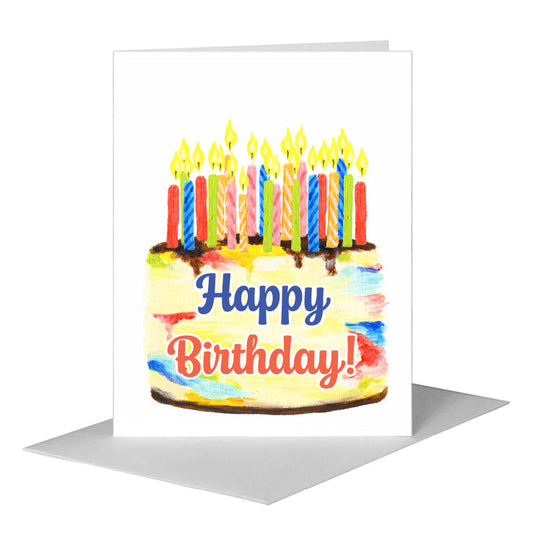 Birthday Cake, Greeting Card (#8470M) A2 Card Front, www.printedcanvas.com