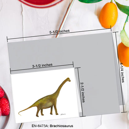 Brachiosaurus, Greeting Card (8473A), Enclosure Card, www.printedcanvas.com