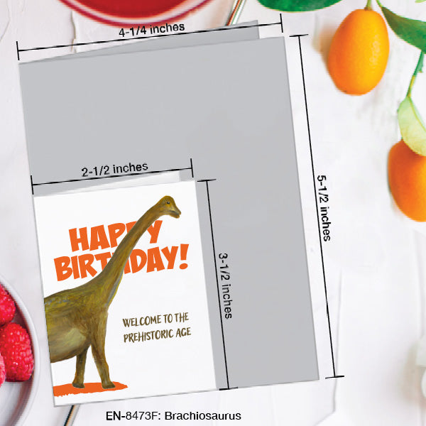 Brachiosaurus, Greeting Card (8473F), Enclosure, www.printedcanvas.com