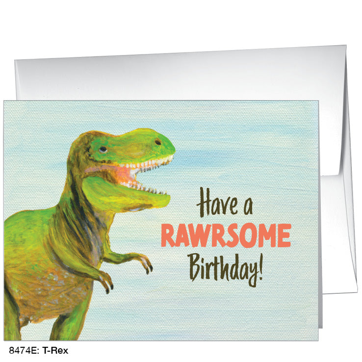 T-Rex, Greeting Card (8474E), Enclosure, www.printedcanvas.com
