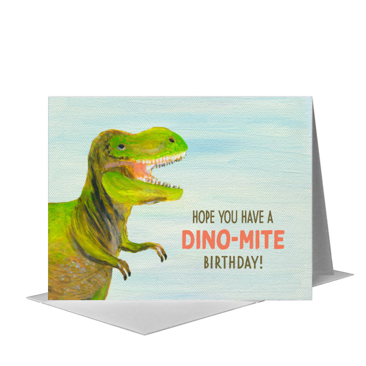 T-Rex Dinosaur, Greeting Card (#8474G), A2 Card Front, www.printedcanvas.com
