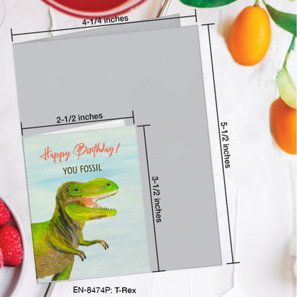 T-Rex, Greeting Card (8474P), Enclosure, www.printedcanvas.com