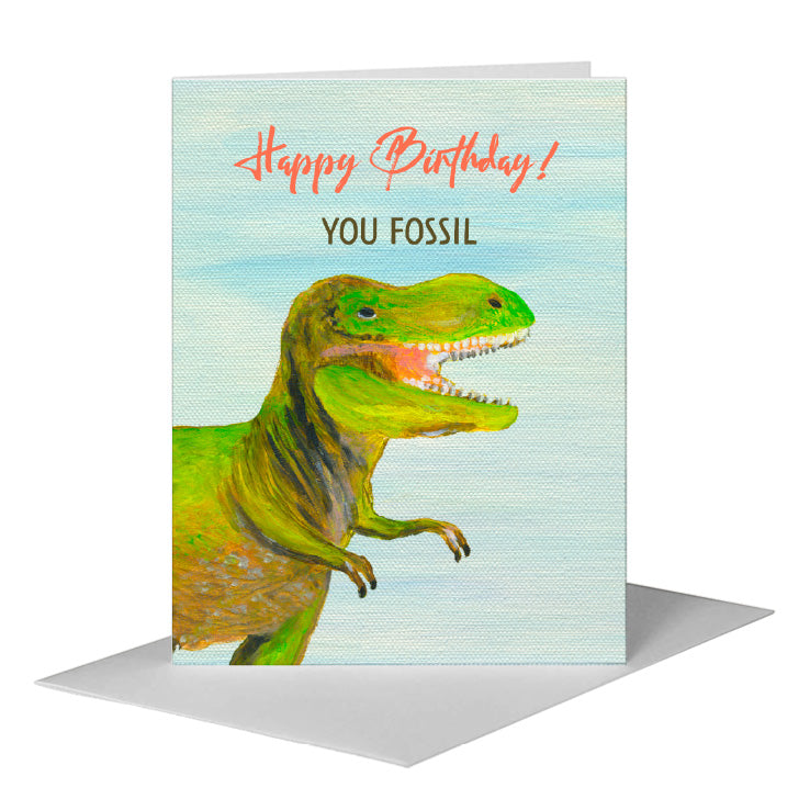 T-Rex Dinosaur, Greeting Card (#8474P), A2 Card Front, www.printedcanvas.com