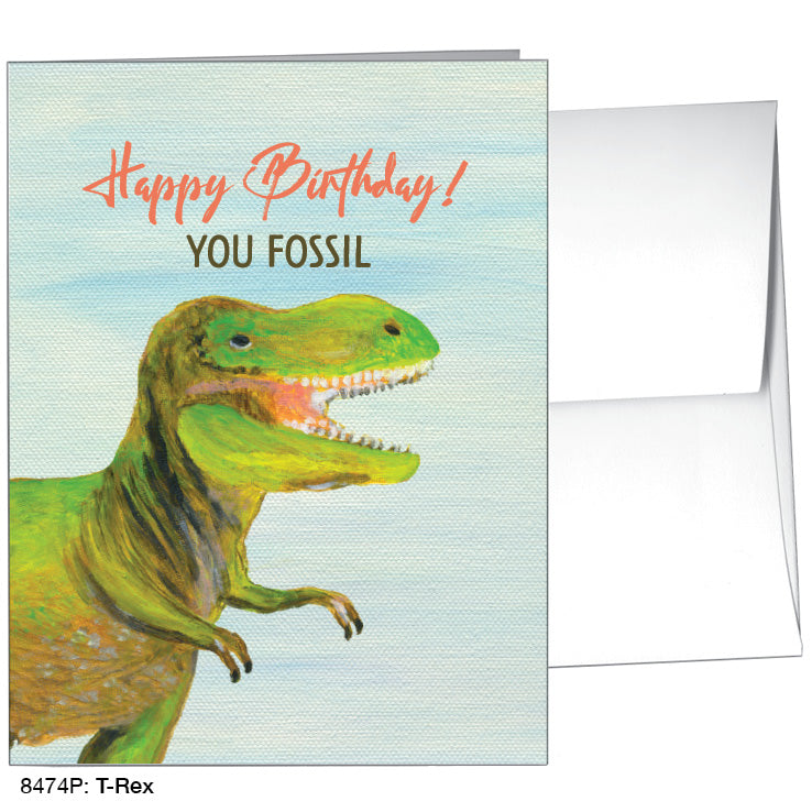 T-Rex, Greeting Card (8474P), A2 Card, www.printedcanvas.com