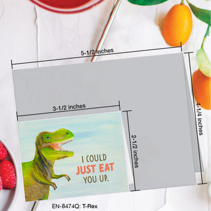 T-Rex, Greeting Card (8474Q), Enclosure, www.printedcanvas.com