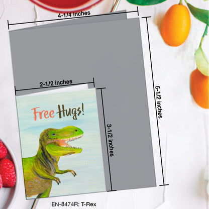 T-Rex, Greeting Card (8474R), Enclosure, www.printedcanvas.com
