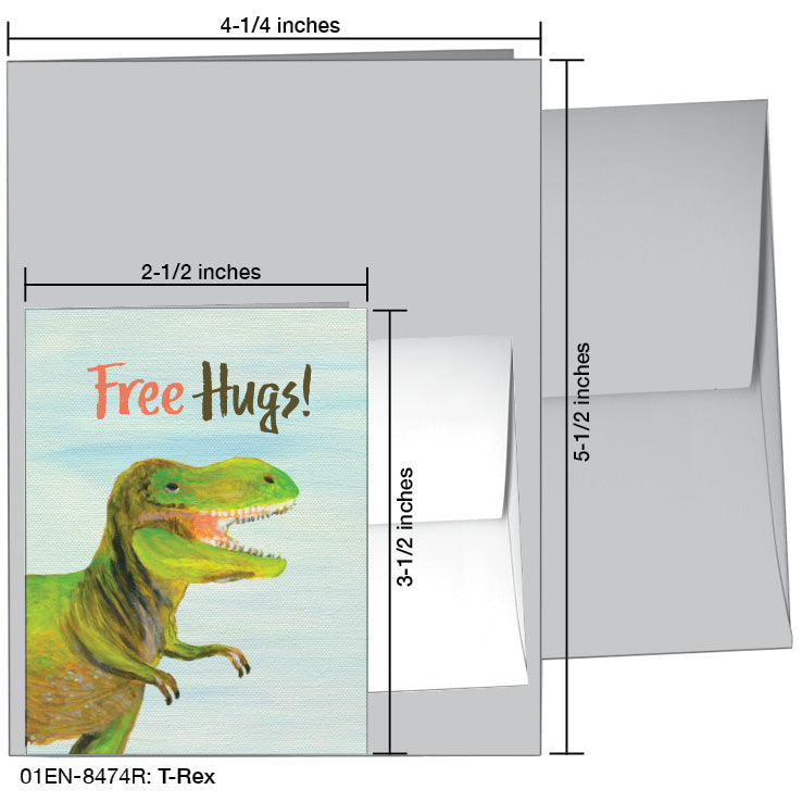 T-Rex, Greeting Card (8474R), Enclosure, www.printedcanvas.com