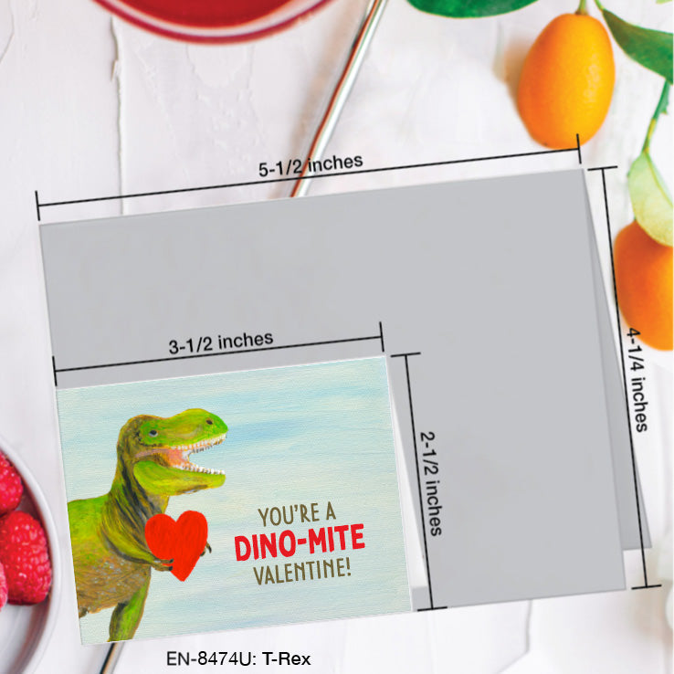 T-Rex, Greeting Card (8474U), Enclosure, www.printedcanvas.com