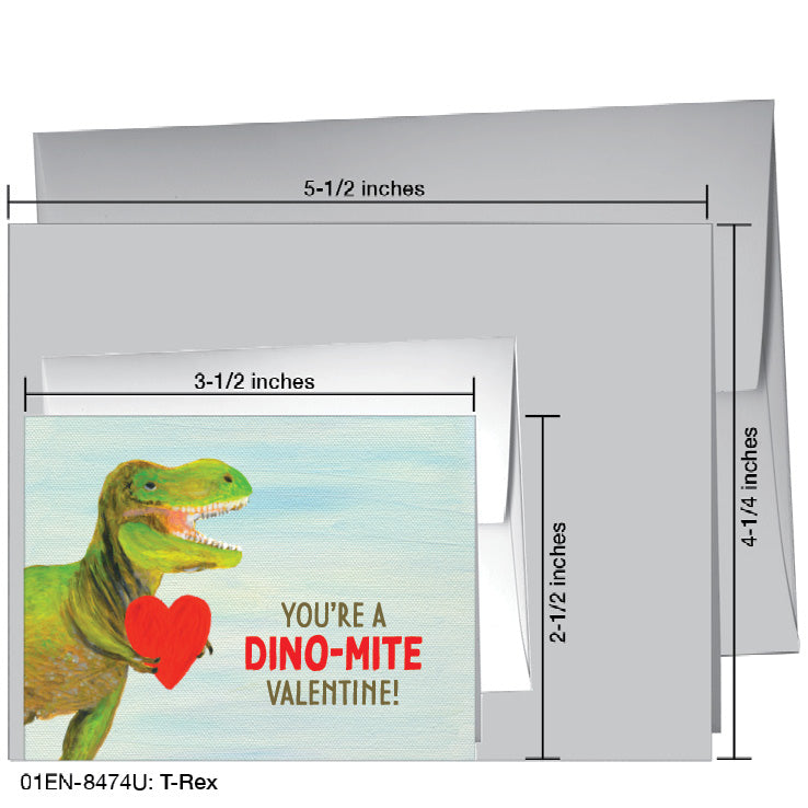 T-Rex, Greeting Card (8474U), Enclosure Card, www.printedcanvas.com